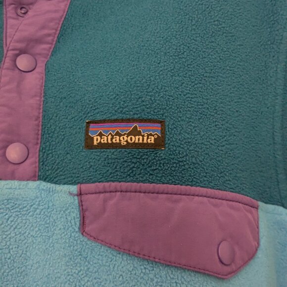 Patagonia Synchilla Snap T Hoodie Blue Purple Pullover Fleece Jacket Size Small - Picture 4 of 9